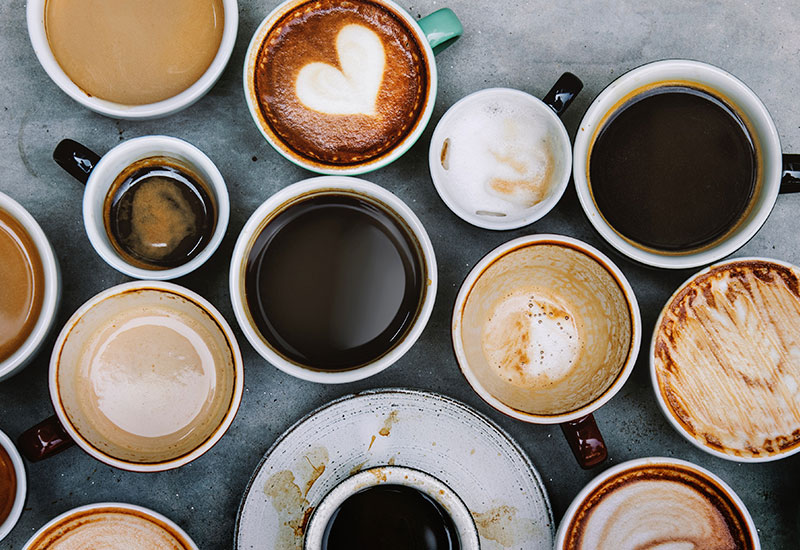 Various coffee cups
